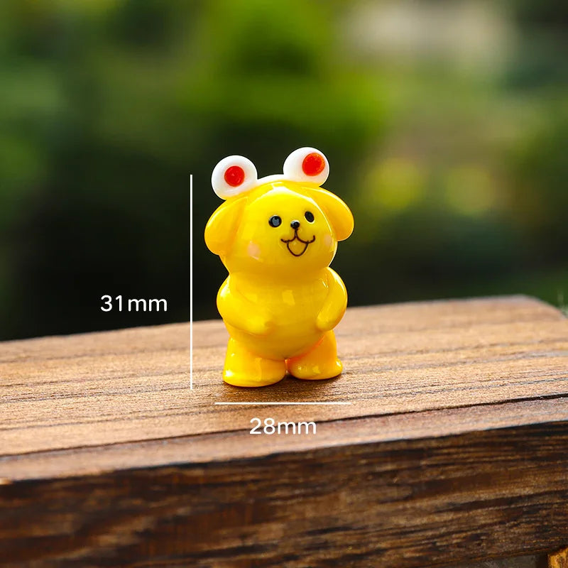 ornements animaux mignons figurines verre cartoon coeurs lunettes rubans maison jardin chambre decoration diys