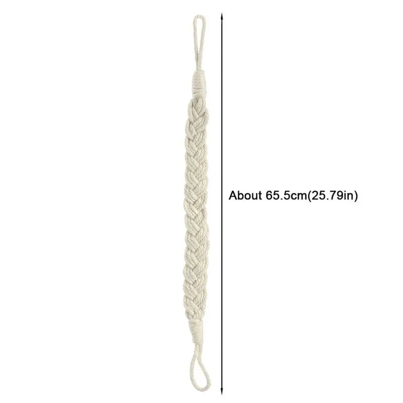 corde tressée boho chic anneaux rideau polonais beige clair rustique accessoires décoration intérieure tissage