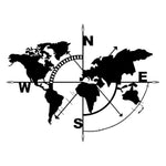 horloge murale carte monde noir flèches moderne sans fixation 39x29cm