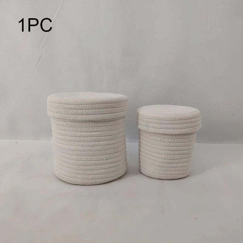 boîtes rangement réutilisables tissu spirale couleur orange rose jaune blanc modernes jouets articles divers