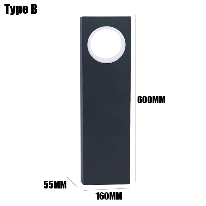 lampe led extérieure noire moderne ip65 waterproof fixe autonomes aluminium