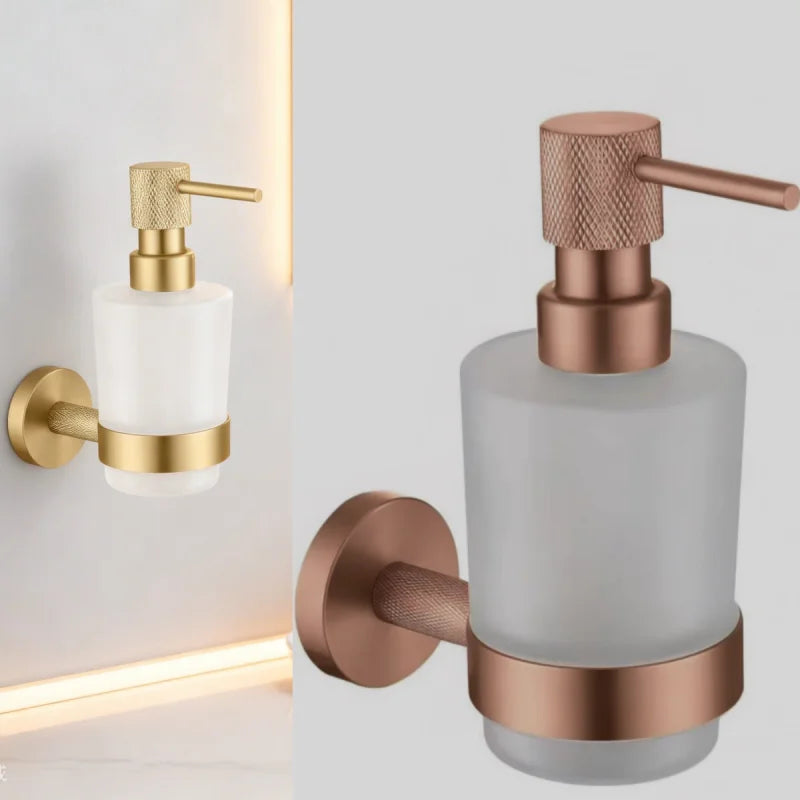 Distributeur savon liquide mural moderne rose gold nickel brossé noir mat blanc matchrome