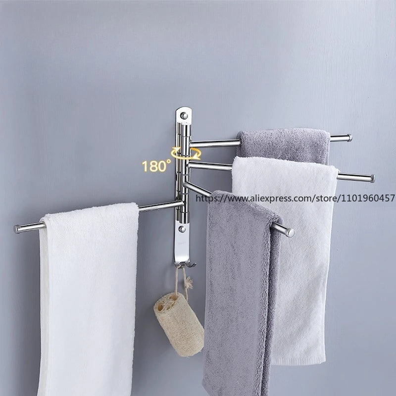 porte serviettes mural argenté noir blanc moderne serviettes coton barres horizontales vis fixe