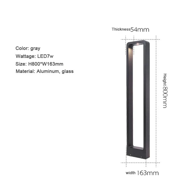 lampe solaire noire moderne ip65 7w 30cm 60cm 80cmextérieur décoration paysagèrealuflux lumineux