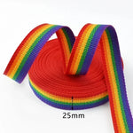 ruban polyestère 50mm 38mm 32mm 25mm 20mm arc ciel rayures texturé couture sacs