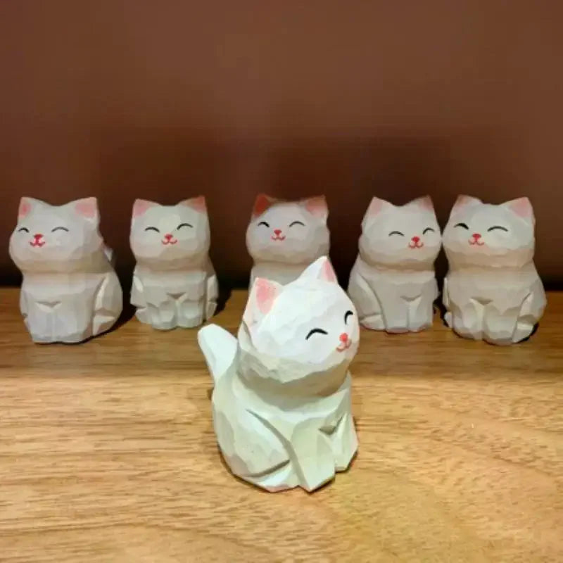 statue chat blanc origami artisanale moderne décoration intérieur table chambre maison