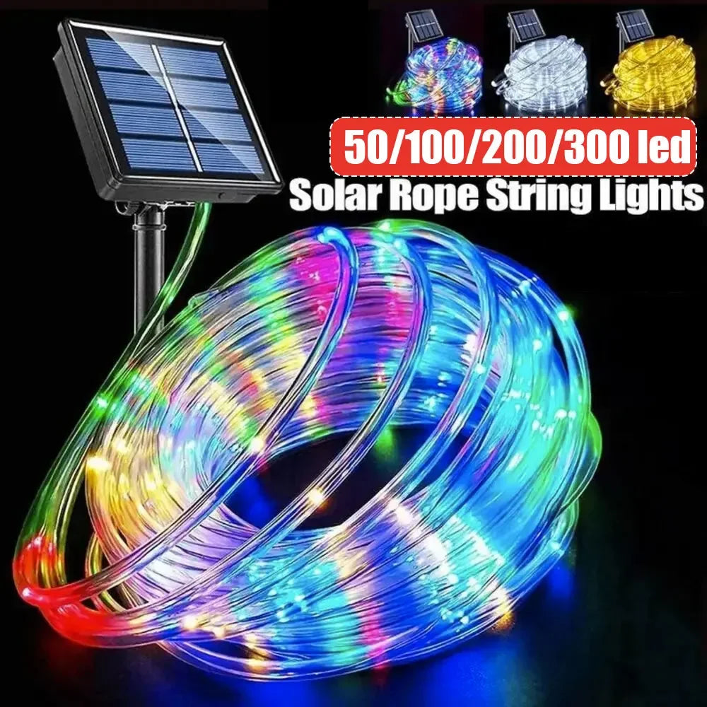 guirlande lumineuse led multicolore moderne 32m 300leds extérieure solar ip65