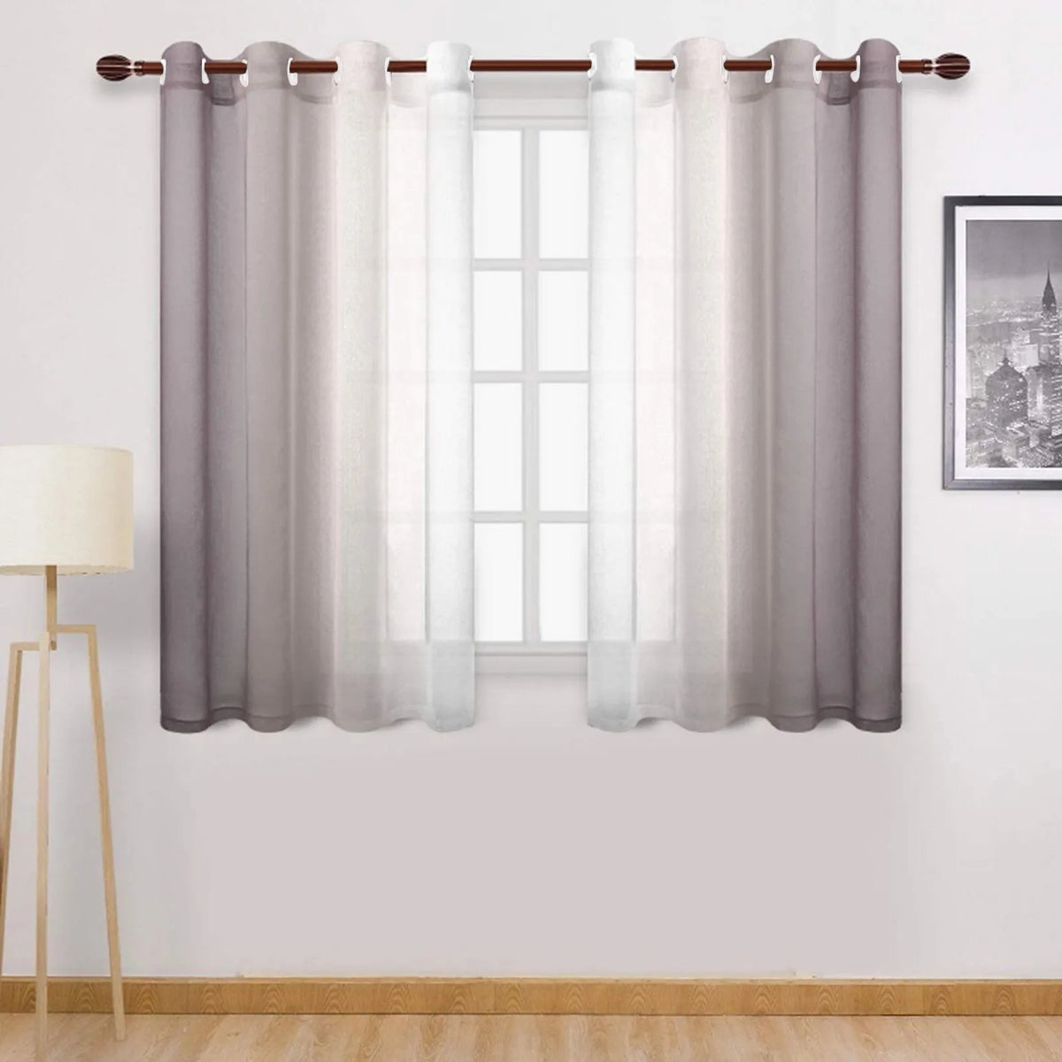 rideaux semi transparents dégradés moderne gris bleu vert violet noir fenêtre maison