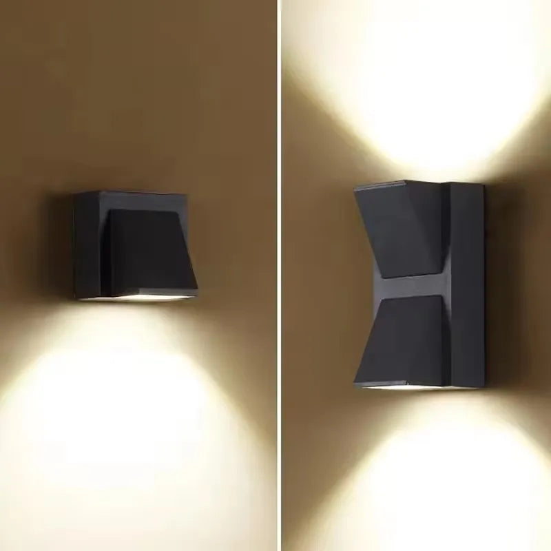 applique murale contemporaine led gris noir étanche 12v 24v warm cold
