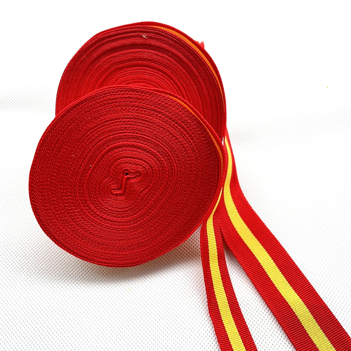 ruban polyester rouge jaune rayé 30mm 15mm drapeau espagnol double face mariage décoration intérieure
