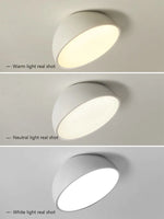 Lampes plafonnier LED modernes aluminium blanc gris clair éclairage minimaliste chambre salon