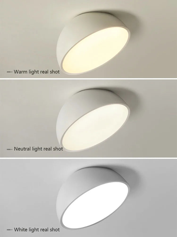 Lampes plafonnier LED modernes aluminium blanc gris clair éclairage minimaliste chambre salon