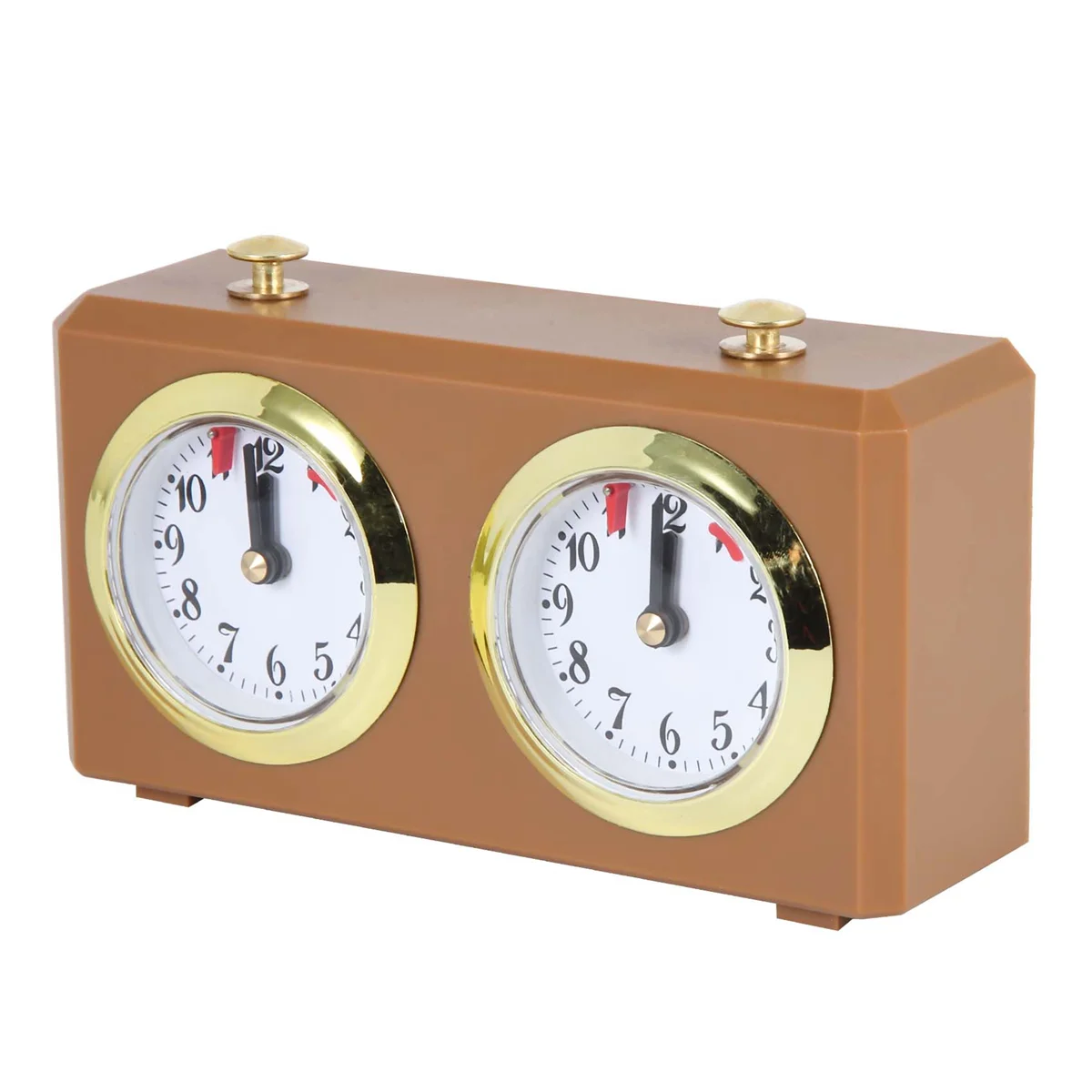 horloge jeu classique marron chiffres blancs aiguilles vintage double cadrans sans piles sophistiqué