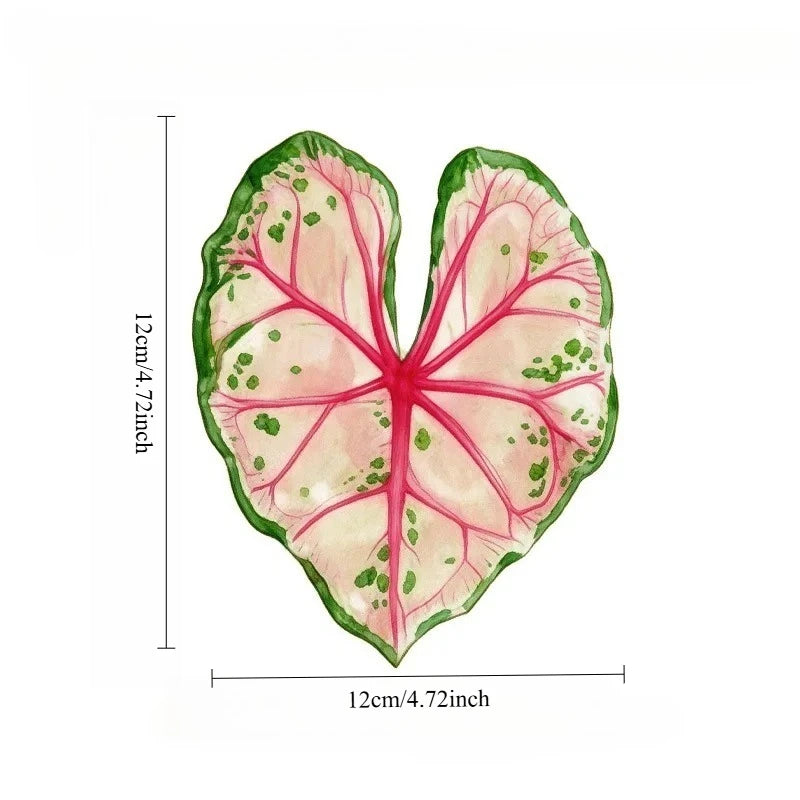 coasters feuilles tropicales vert rose blanc moderne respectueux environnement 12cm