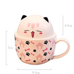 tasse soupe couvercle céramique porcelaine dessin animé chats bleu rose mignon unique environnement