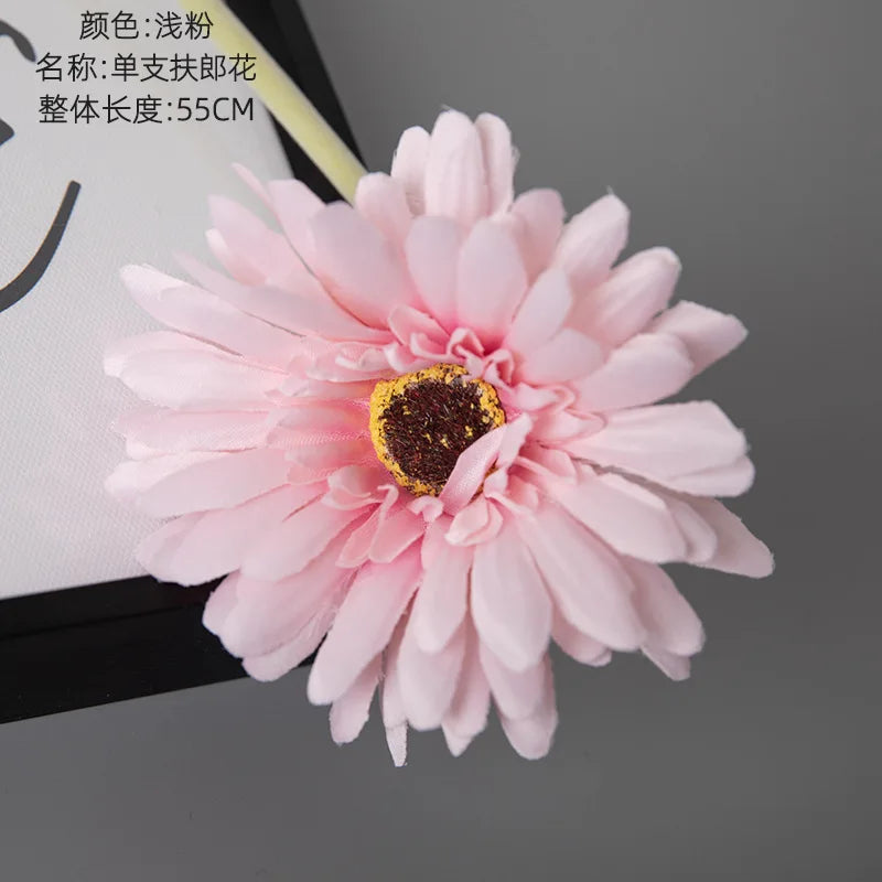 décoration intérieure branchettes gerbera soie rose blanche rouge modernes 55cm fête anniversaire maison