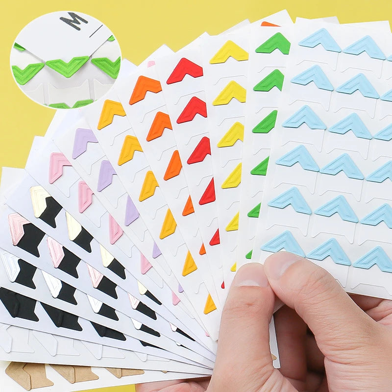 clips photo vintage zigzag multicolore adhésifs cadre album photos DIY pack 48 pièces feuilles