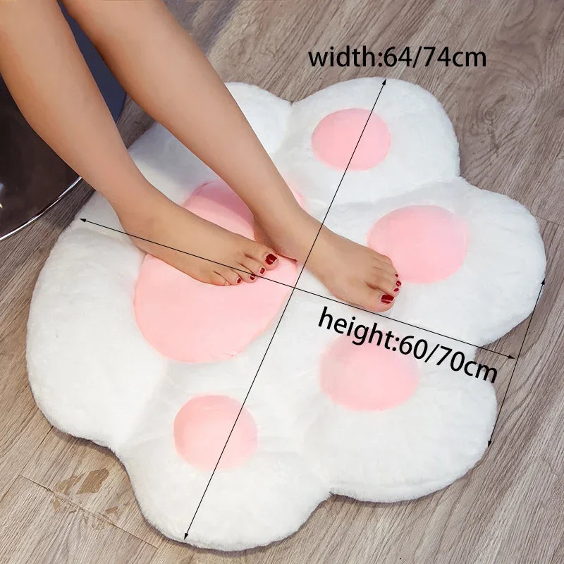 coussin patte chat peluche doux gris rose enfants lit décoration moderne intérieur