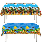 nappes jetables enfants motifs animaux fruits paysage anniversaire bleu marron vert turquoise festive