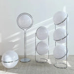 lampe sol moderne blanc sphères translucides intérieur salon chambre pied fixe métal