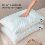 oreiller rafraîchissant fibre polyester géométrique blanc bleu clair moderne confortable coton hexagonal lit voyage