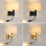 lampe murale moderne tissu noir beige éclairage chambre cuisine salle manger led angle réglable