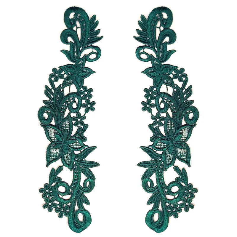 ruban dentelle floral ajouré vert blanc doré rouge noir classique élégant fait main écologique