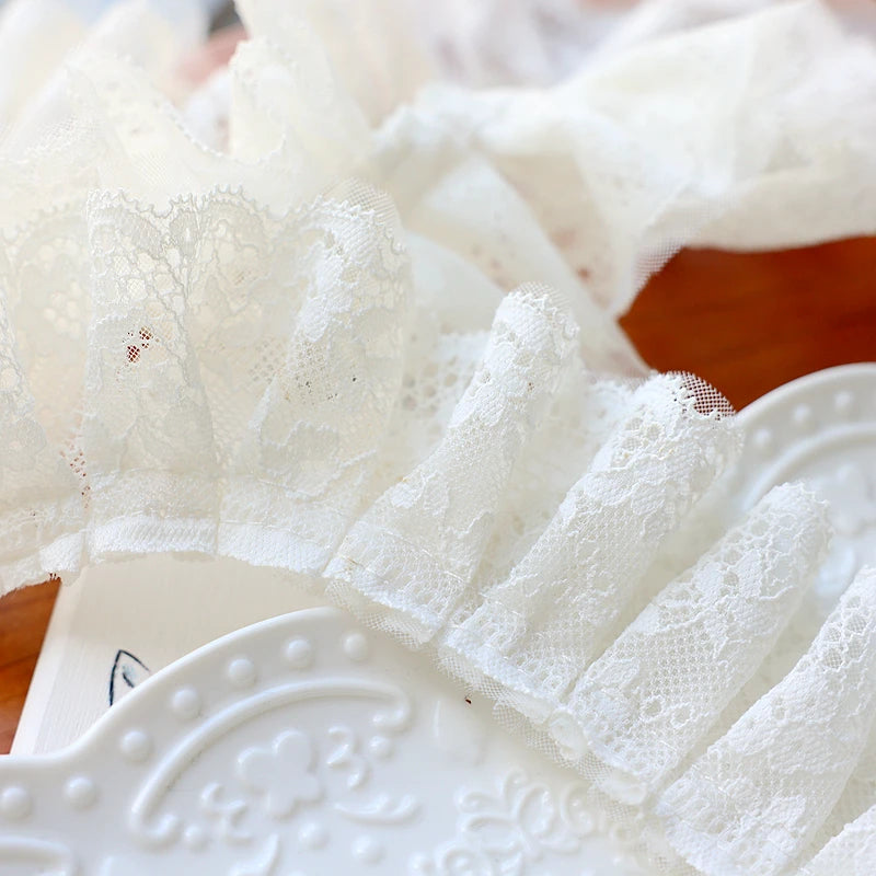 ruban dentelle blanche motifs floraux classique décoration robe jupe 2mètres