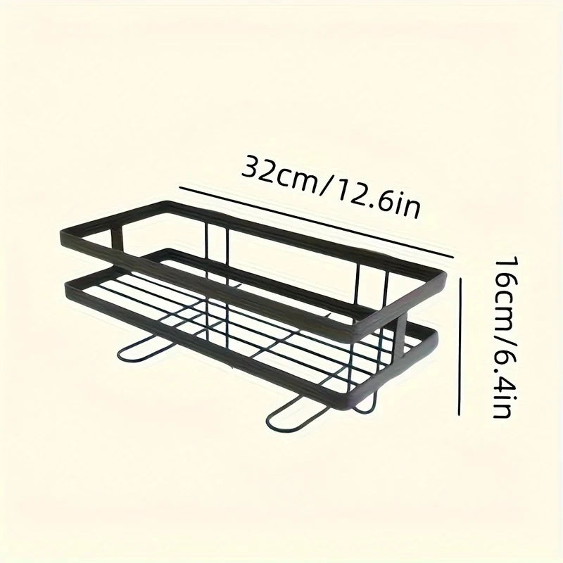 étagère toilette métal rechargeable noir blanc grille moderne clips porte savon