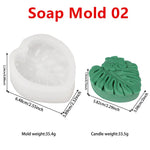 moule silicone feuille monstera savon bougie palmier tropical décoration bain artisanal botanique fini