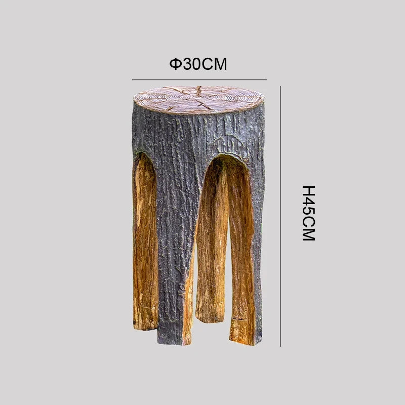lampe extérieure imitation bois moderne rustique éclairage paysager naturel ip65 gris brunclair