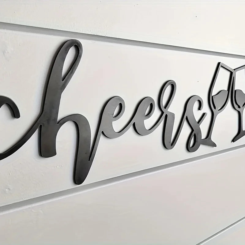 décoration murale moderne plaque noire cheers verres minimaliste chambre salon