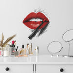 sticker mural moderne lèvres rouges adhésif pvc résistant eau salon chambre