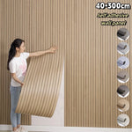 panneau mural auto adhésif beige clair rayures verticales décoration salon moderne grande taille