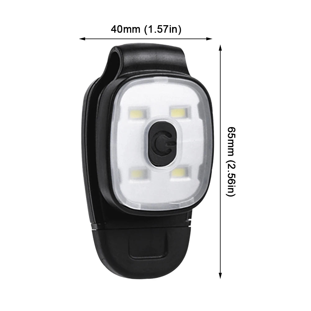 bracelet lumineux noir led clip rechargeable usb moderne sécurité