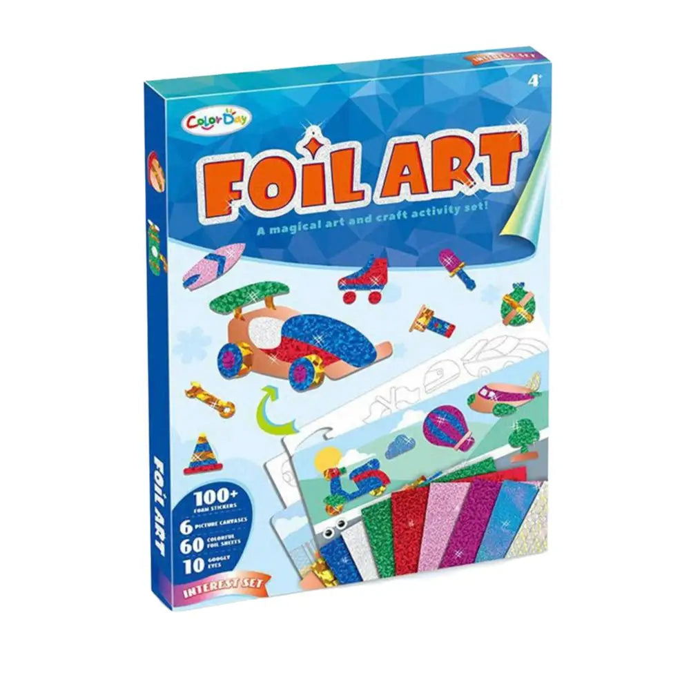 feuilles métal art enfants stickers autocollants coloriage cartes dessin motifs animaux géométriques paires yeux
