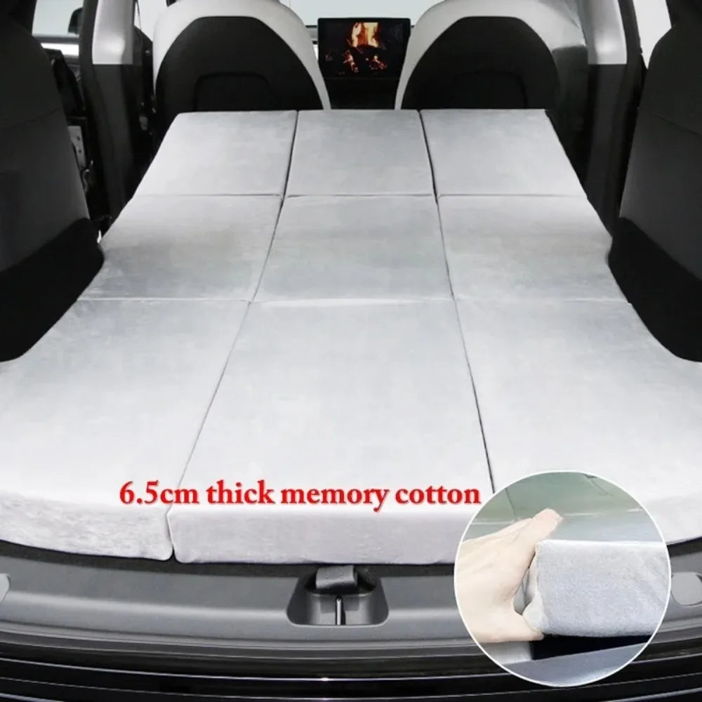 matelas voiture blanc doux coton tissu éponge sac rangement coussin ceinture mémoire foam camping