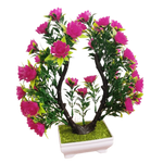 plantes artificielles bonsaï violet rose blanc jaune rouge pot carré mousse verte décoration intérieure