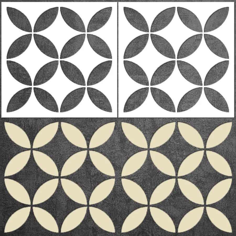 sticker decoratif geometrique moderne gris clair stickers deco minimaliste cercles superposes 30cm