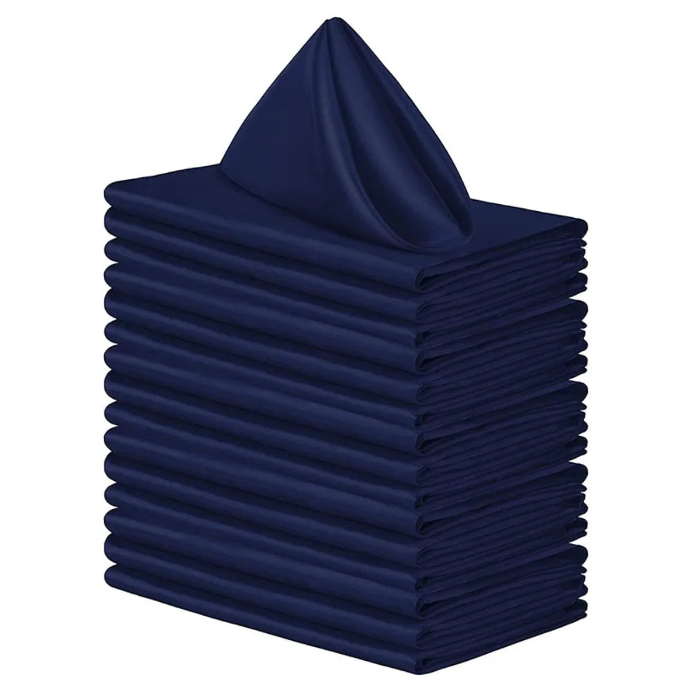 serviettes table gris bleu marine uni soyeuses réutilisables lavables événements fêtes