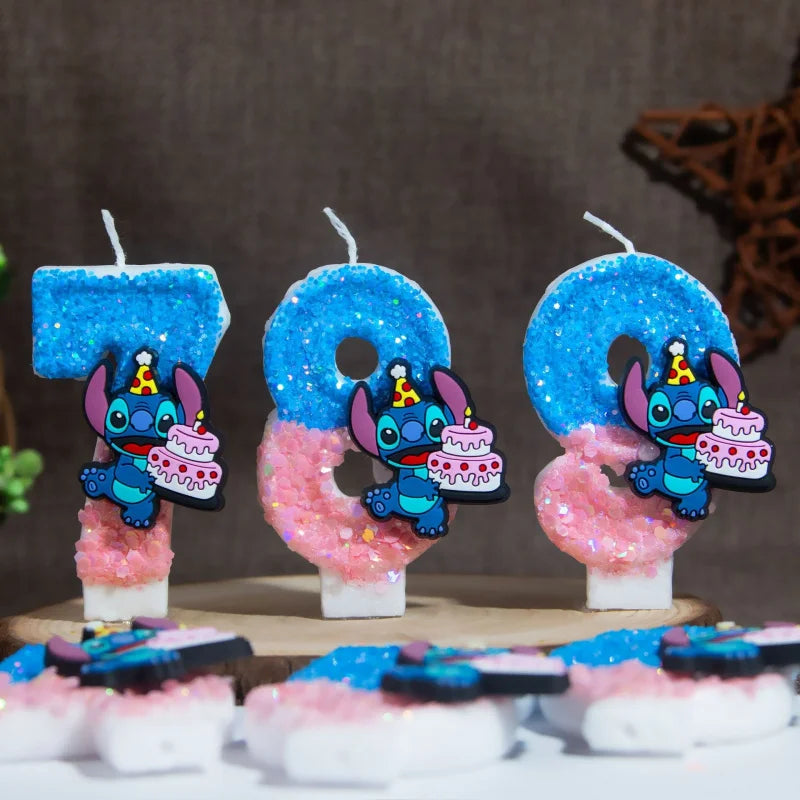 bougies numériques chiffres animées bleu rose blanches scintillantes personnages fêtes gâteaux anniversaire