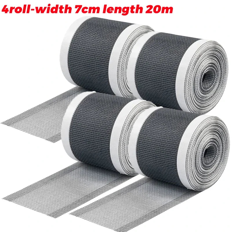 filet anti moustiques adhésif gris maille fine moderne 5m 7cm fenetre protection