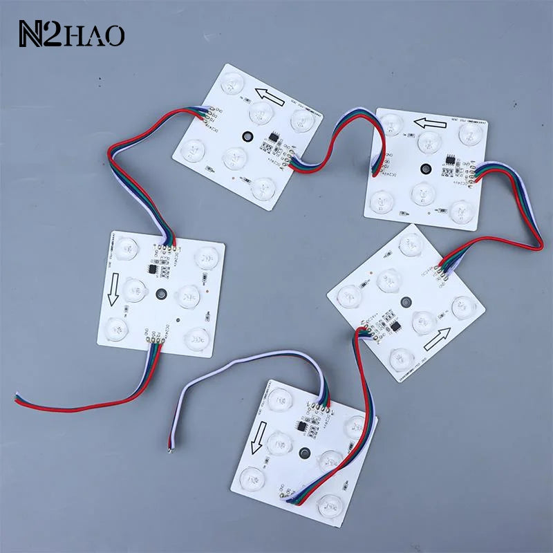 plaque led moderne blanc ronde opaques câbles multicolores modules led 24v