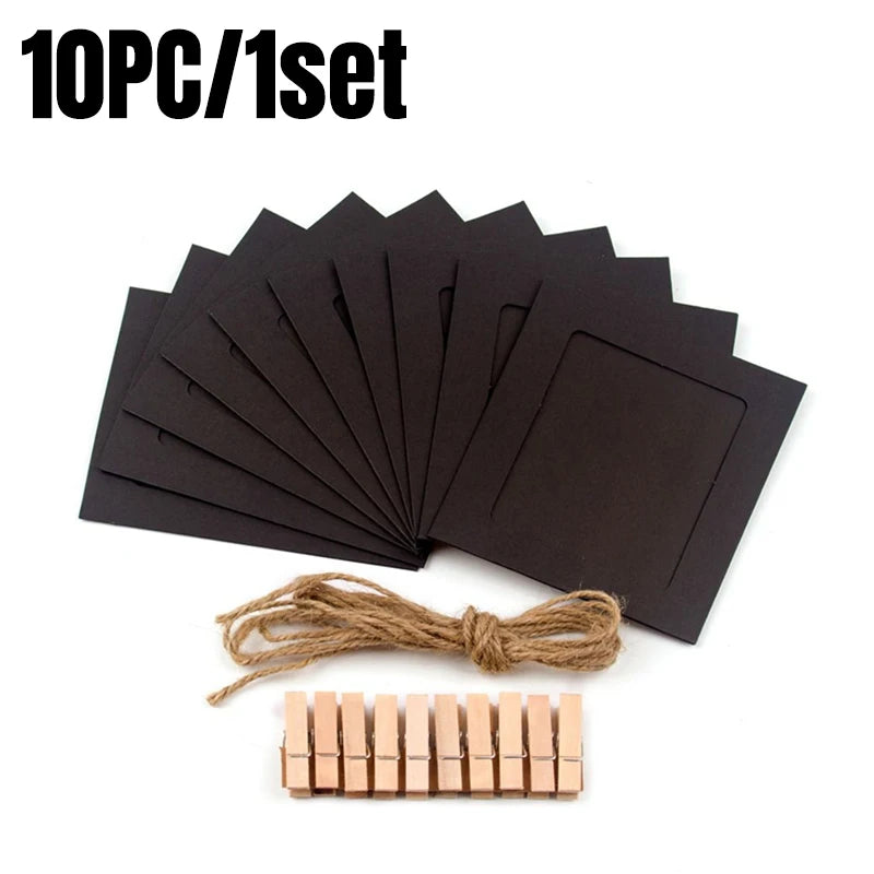 cadres photo bohèmes papier colorés pinces corde jute scrapbooking décoration maison festive
