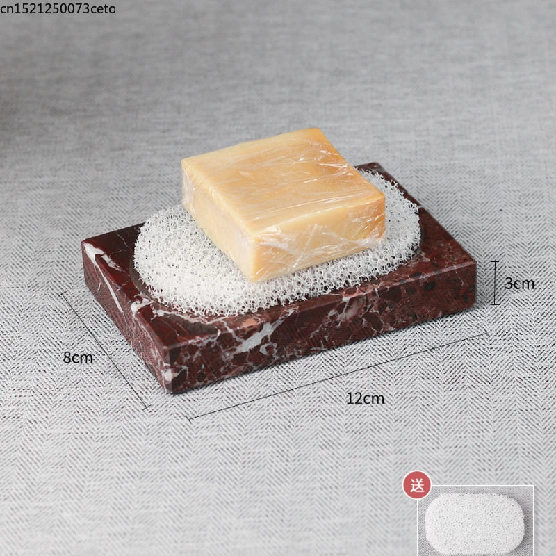ensemble salle bain marbre rouge distributeur savon porte savon diffuseur huile essentielle moderne