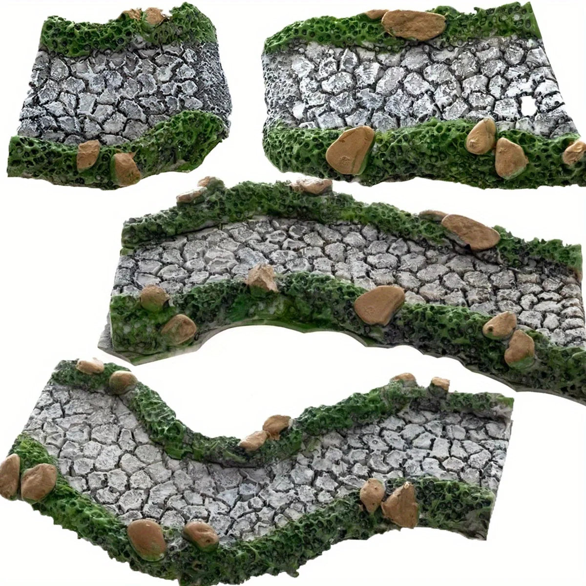décorations artificielles pierre résine naturelles mousse grises vertes paysagèresextérieur miniature aménagement jardin