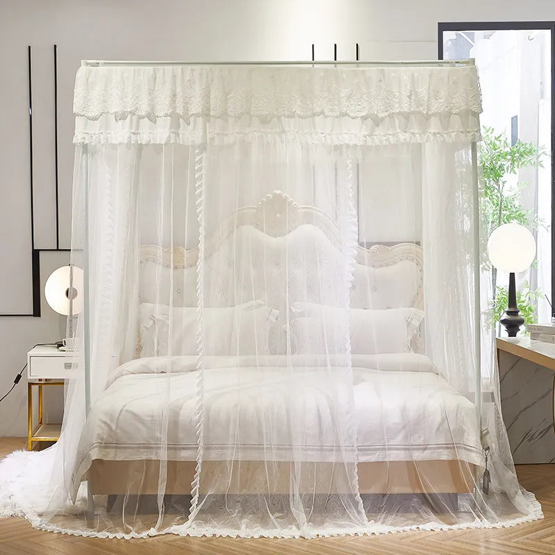 moustiquaire lit dentelle blanche rideau lit classique transparent chambre adulte