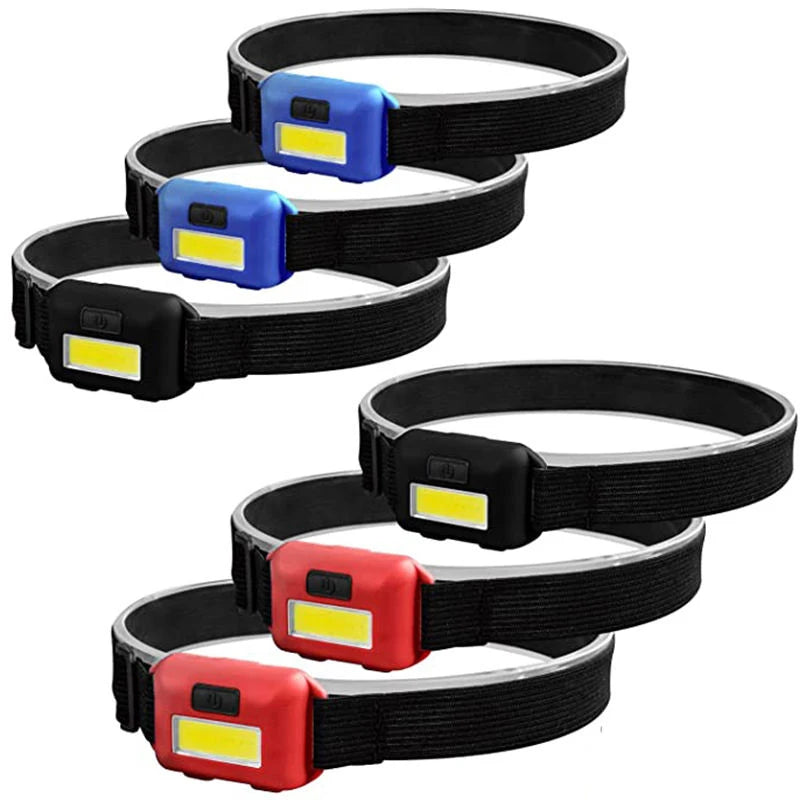 lampe frontale led cob modes étanche noir bleu rouge flash camping