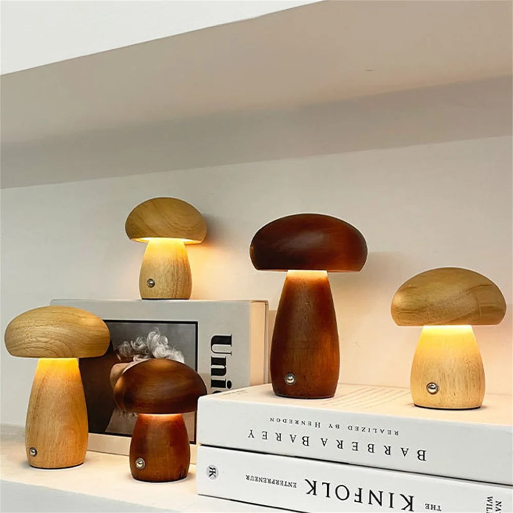 Lampe champignon LED design rétro - vue de côté