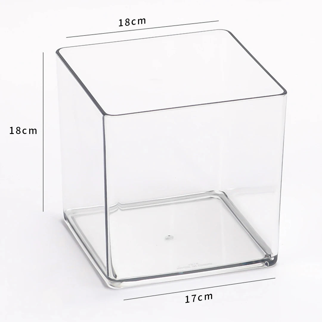 boîtes rangement transparentes cubes minimalistes 6cm 8cm 10cm 12cm 15cm